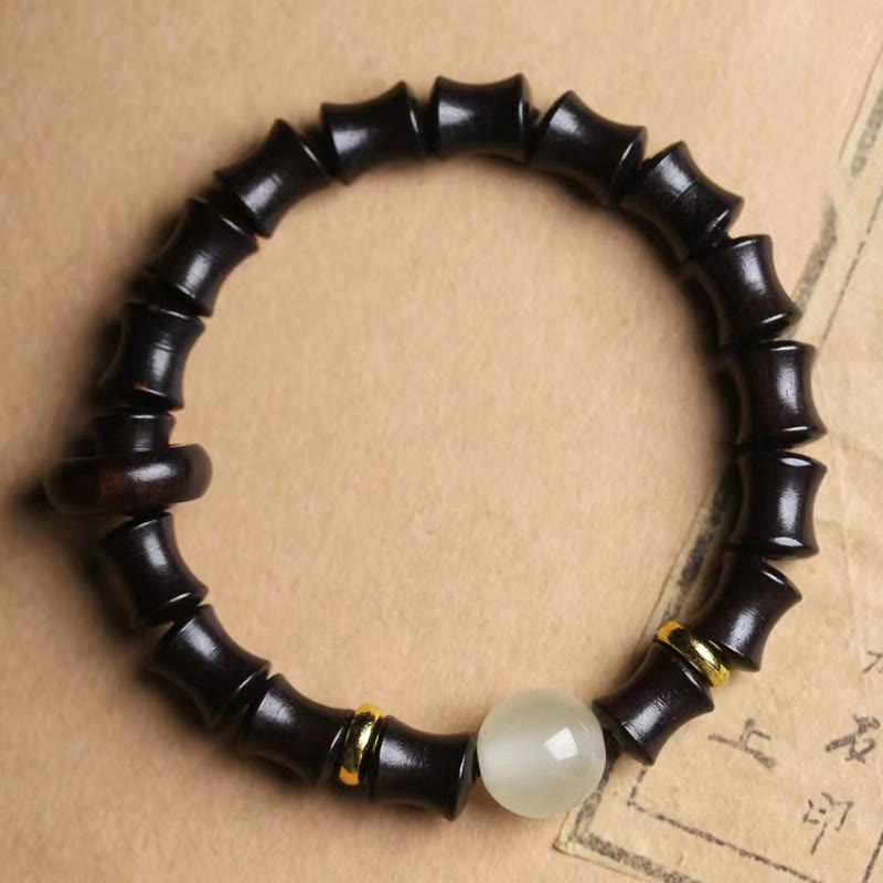 KarmaRipple's Ebony Green Sandalwood Black Rosewood Bamboo Peace Bracelet p1