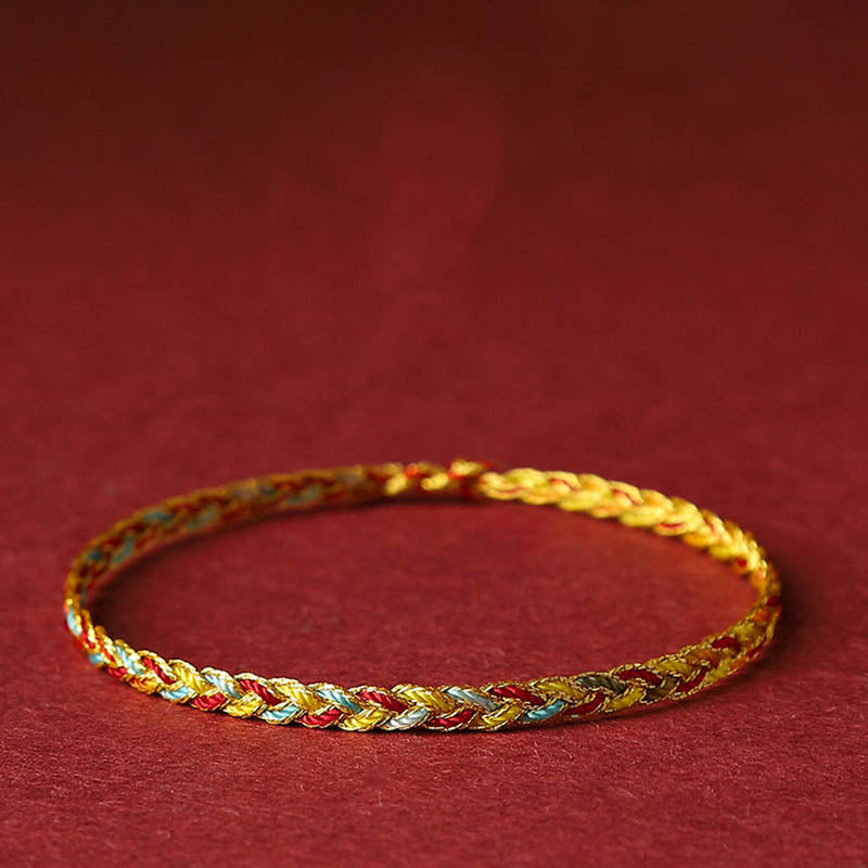 KarmaRipple's Handmade Multicolored Dragon Scale Pattern Braid String Bracelet p19