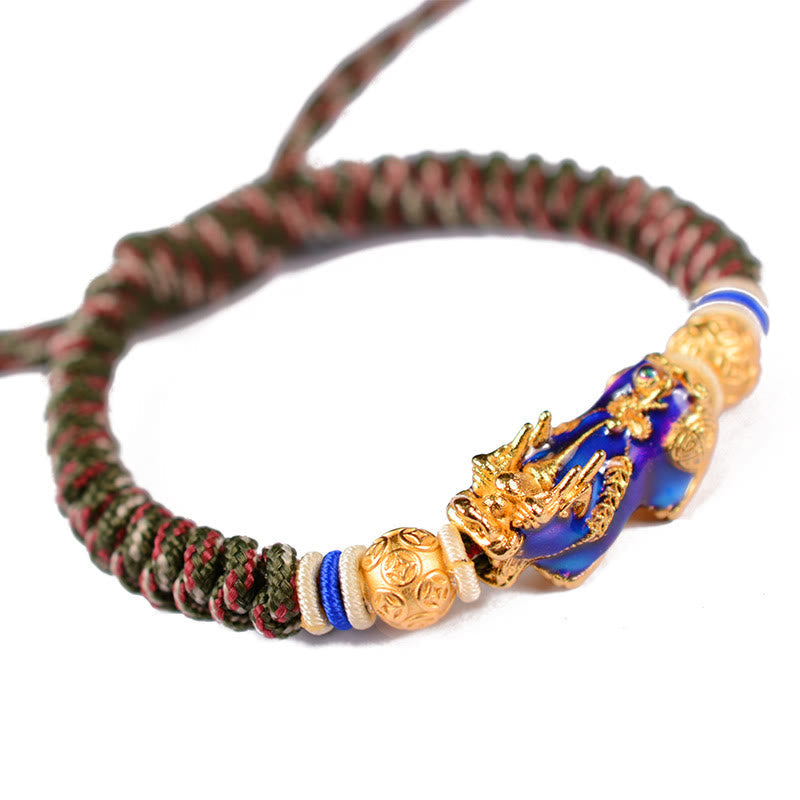 KarmaRipple's Feng Shui PiXiu Color Change Bronze Coin Beadwork Wealth String Bracelet p9
