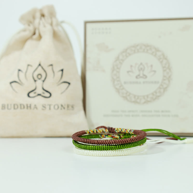 KarmaRipple's 3Pcs Tibetan Handmade Multicolored Fortune King Kong Weave Auspiciousness Bracelet p4