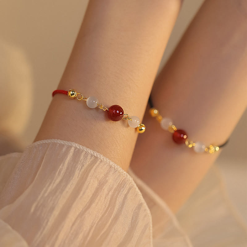 KarmaRipple's Red Agate Cat Eye Woven String Confidence Bracelet p10