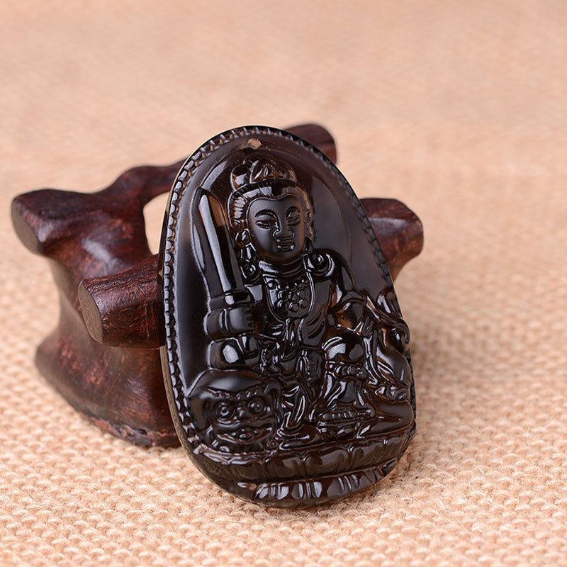 KarmaRipple's Chinese Zodiac Obsidian Protection Pendant p25