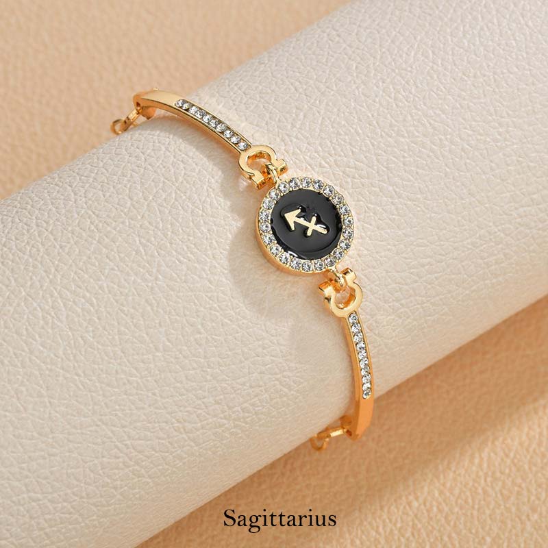 KarmaRipple's 12 Constellations of the Zodiac Rhinestone Chain Adjustable Bracelet ( p8