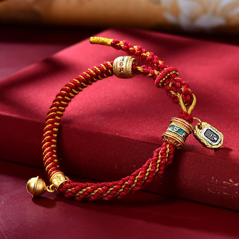 KarmaRipple's Tibetan Om Mani Padme Hum Carved Zakiram Goddess of Wealth Talisman Amulet Bracelet p3