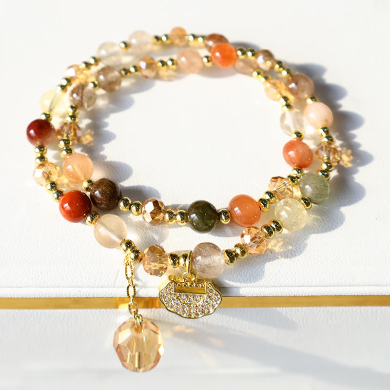 KarmaRipple's Colorful Rutilated Quartz Double Wrap Spiritual Growth Bead Bracelet p4