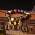 Liuli Glass Bead&Small Blue Red Gold Swallowing Beast Family / 14mm(15 Beads)