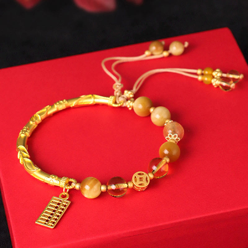 KarmaRipple's Authentic Tiger Eye Citrine Abacus Talisman Protection Bracelet p3