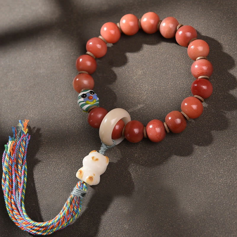 KarmaRipple's Tibetan Authentic Camel Bone Dzi Bead Bodhi Seed Talisman Fortune Bracelet p3