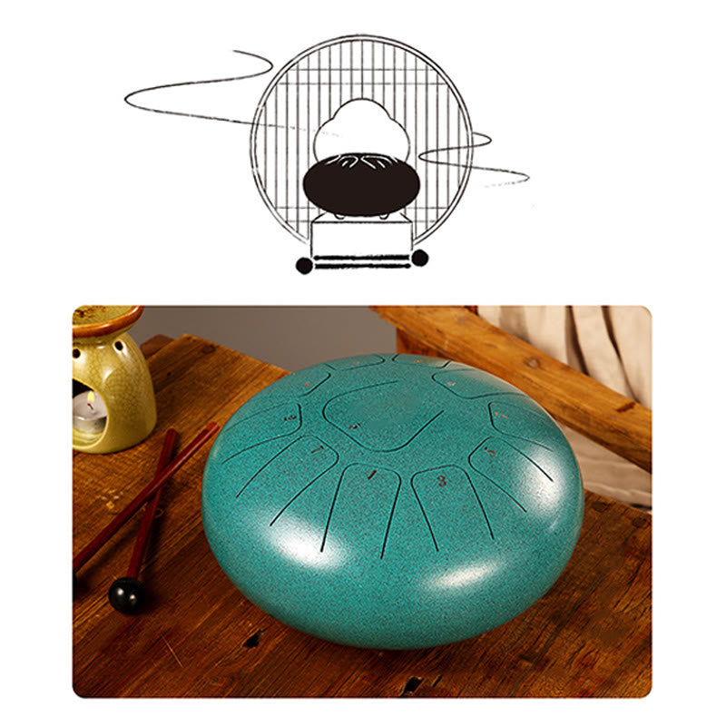 KarmaRipple's Steel Tongue Drum Sound Balancing Mindfulness Meditation Yoga Drum Kit 11 Note 8 Inch p21