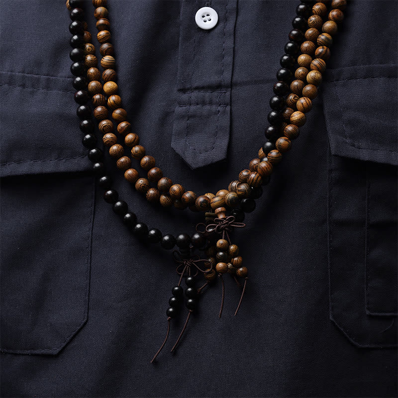 KarmaRipple's 108 Mala Beadwork Bracelet Prayer Meditation Sandalwood Elastic p8