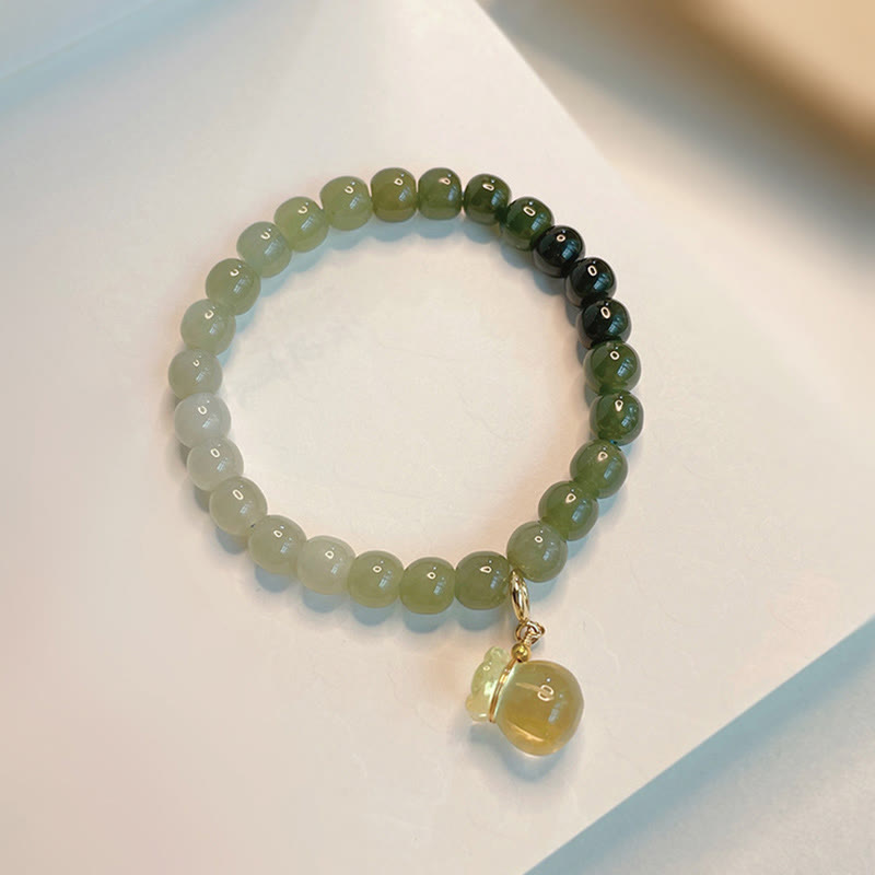 KarmaRipple's Authentic Hetian Jade Money Bag Talisman Bead Prosperity Bracelet p2
