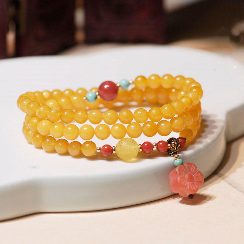 KarmaRipple's Amber Balancing Balance Pendant Flower Talisman Bracelet p2
