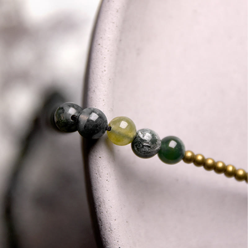 KarmaRipple's Moss Agate Bronze Fortunate Multilayer Bracelet p3