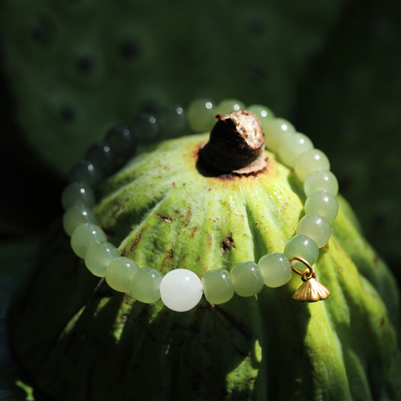 KarmaRipple's Jade Lotus Abundance Adjustable Bracelet p2