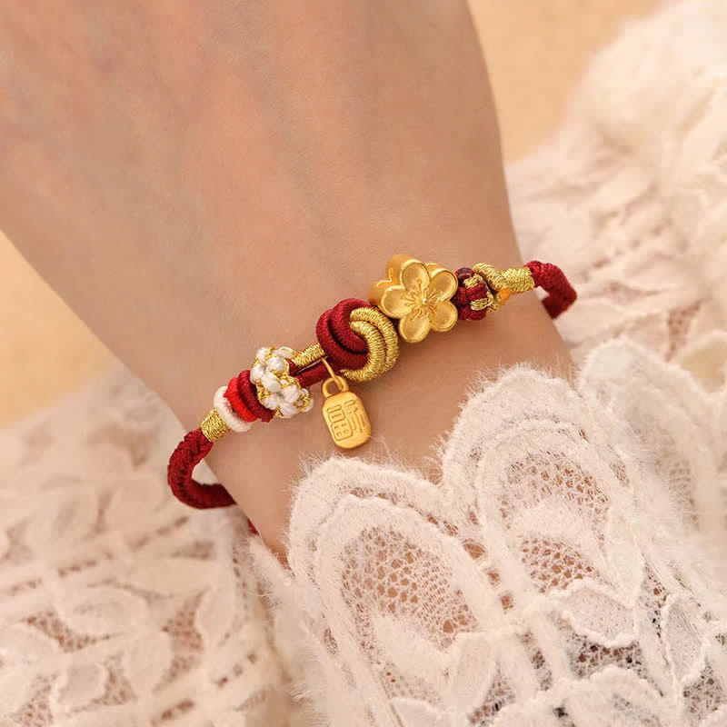 KarmaRipple's Peach Blossom Happiness Talisman Fortune Red String Bracelet p9