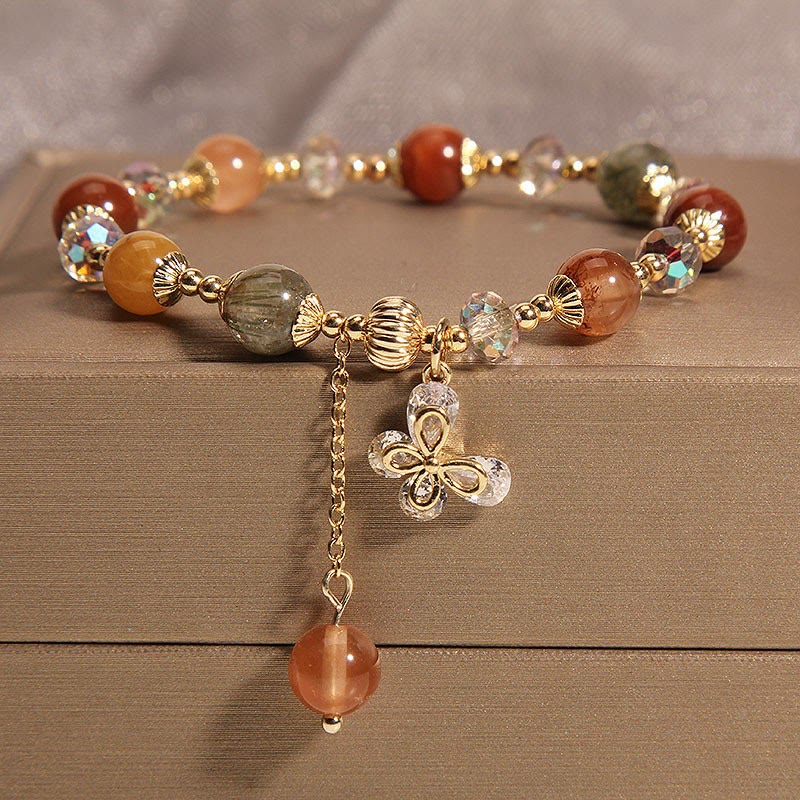 KarmaRipple's Authentic Fu Lu Shou Rainbow Gemstone Rutilated Quartz Wealth Butterfly Talisman Bracelet p1