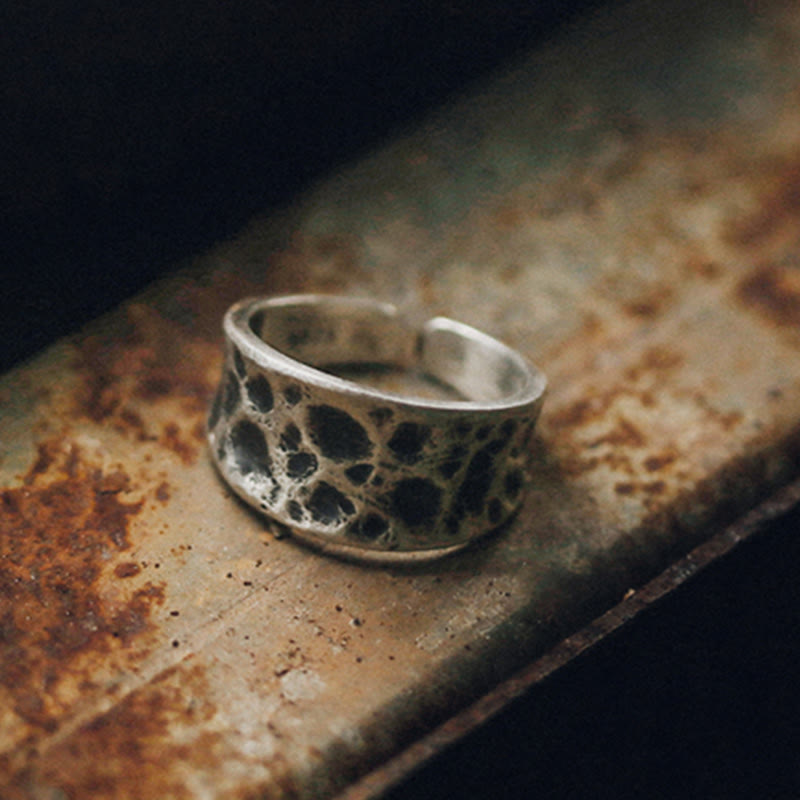 KarmaRipple's 925 Sterling Silver Bump Texture Design Protection Ring p5