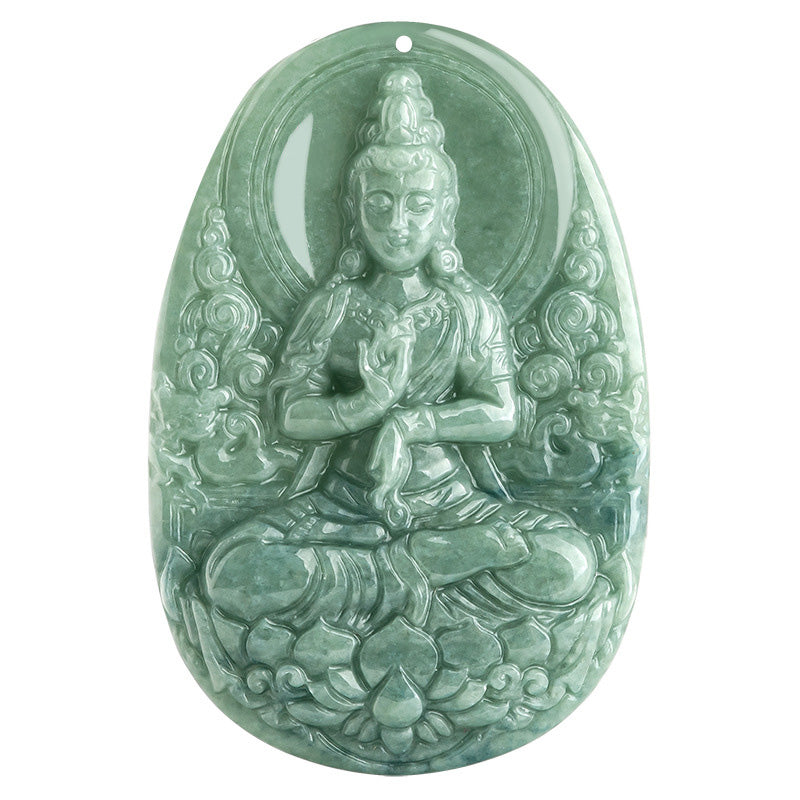 KarmaRipple's Authentic Jade Avalokitesvara Amulet Wealth Pendant Necklace p10