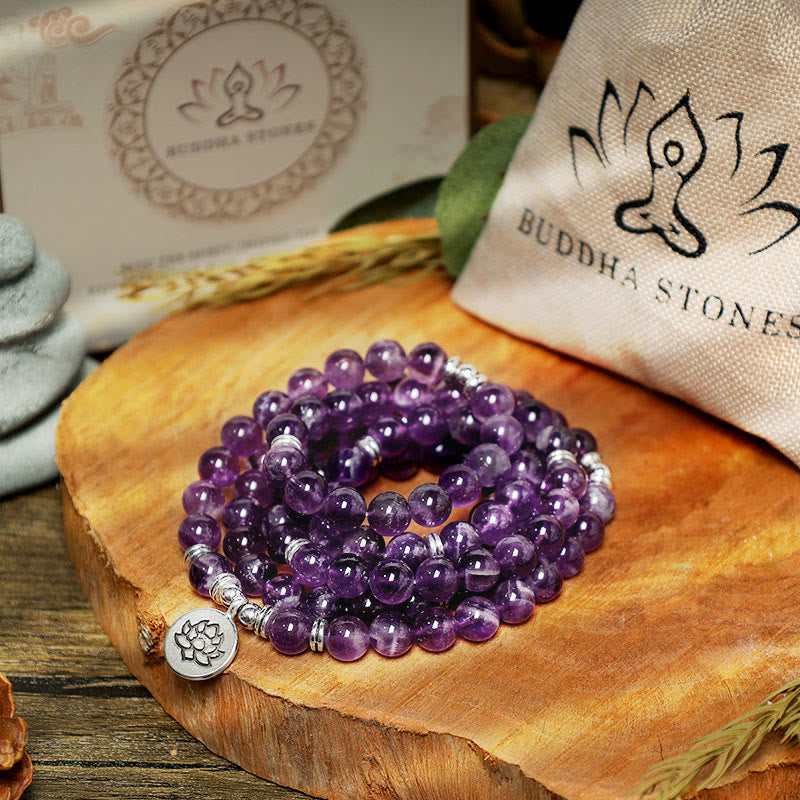 KarmaRipple's Authentic Amethyst Purification Mala Bracelet p4