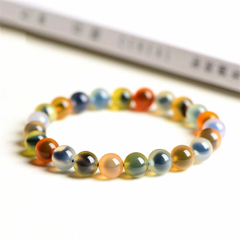 KarmaRipple's Authentic Colorful Candy Agate Balance Strength Bead Bracelet p28