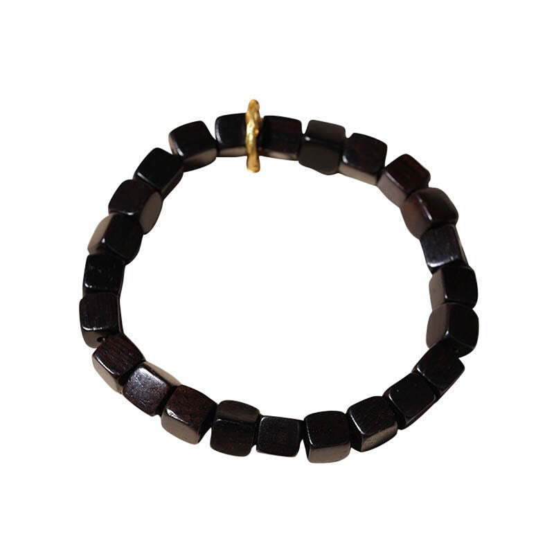 KarmaRipple's Tibetan Ebony Wood Square Beadwork Peace Calm Bracelet p10