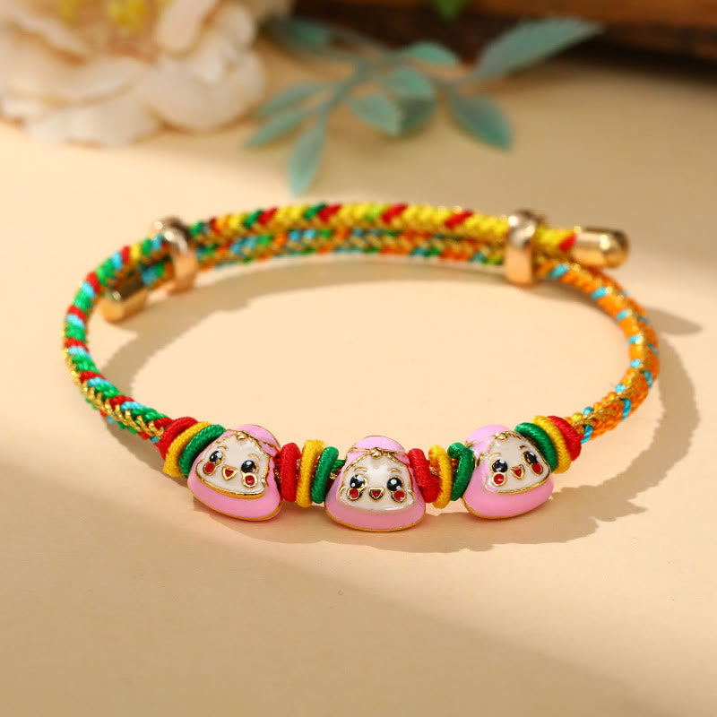 KarmaRipple's Colorful Rope Zongzi Pattern Fortune Handmade Child Adult Bracelet p31