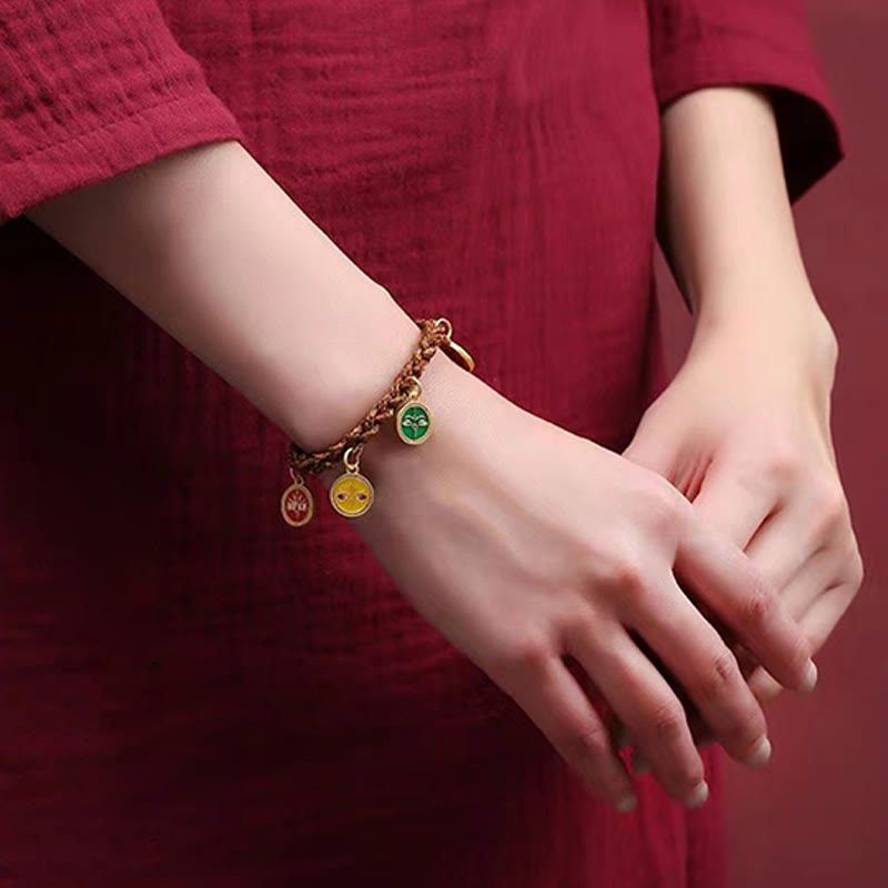 KarmaRipple's Tibetan Five God Of Wealth Thangka Fortune Braid String Bracelet p4