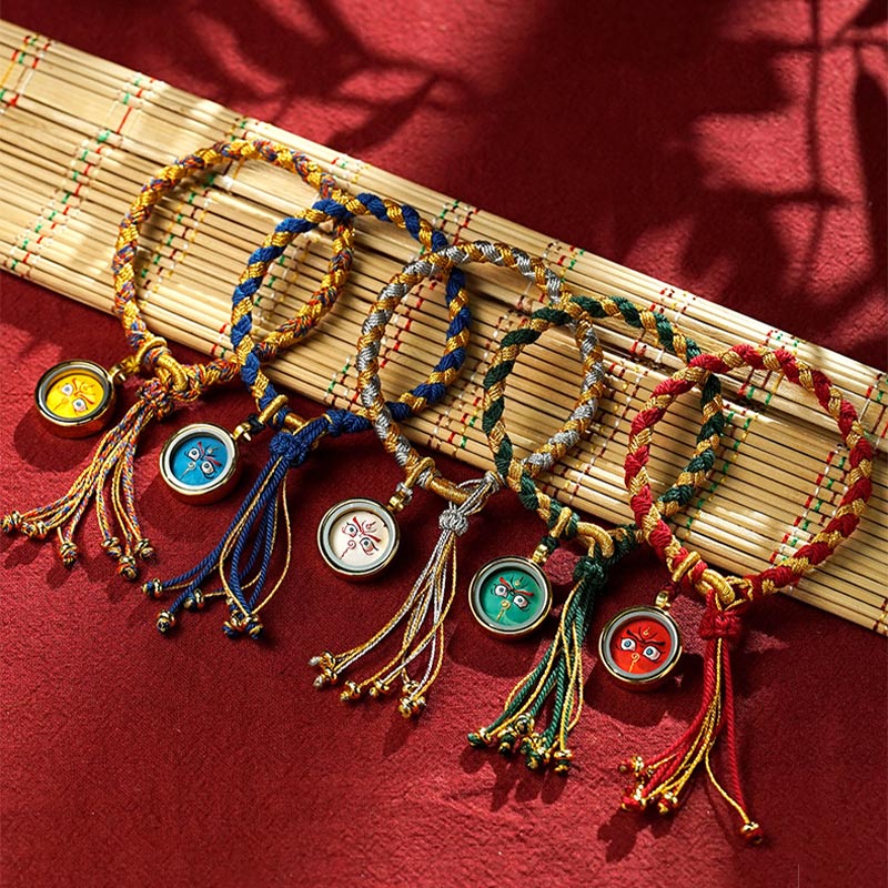 KarmaRipple's Handmade Tibetan Five God Of Wealth Dragon Scale Rope Fortune Braid Bracelet p11