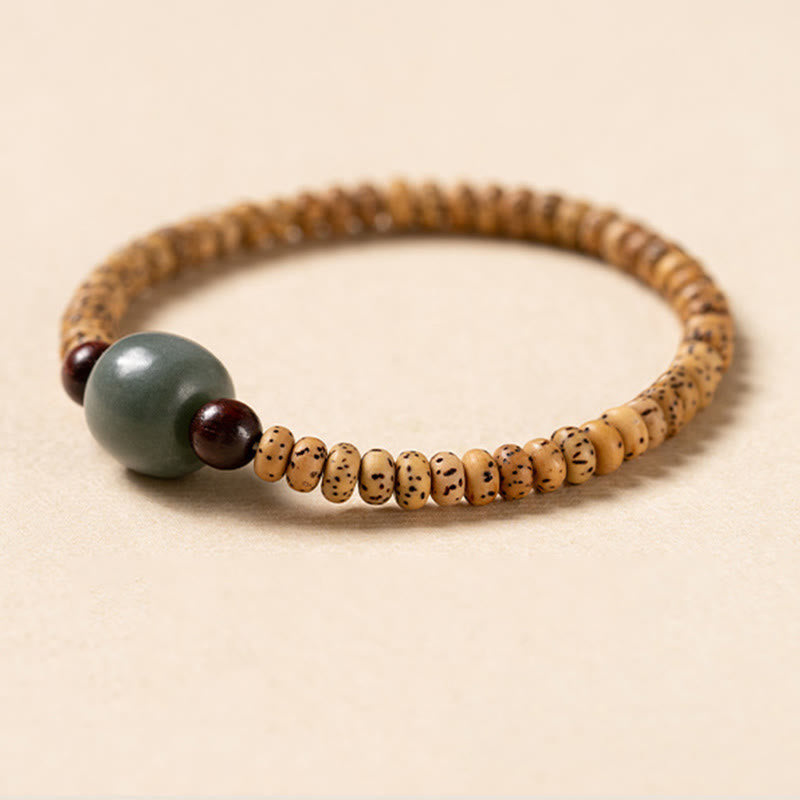 KarmaRipple's Bodhi Seed Small Leaf Red Sandalwood Wisdom Bracelet p4