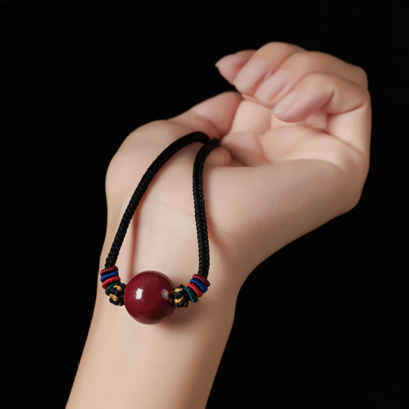 KarmaRipple's Cinnabar Bead Blessing String Pendant Necklace p3