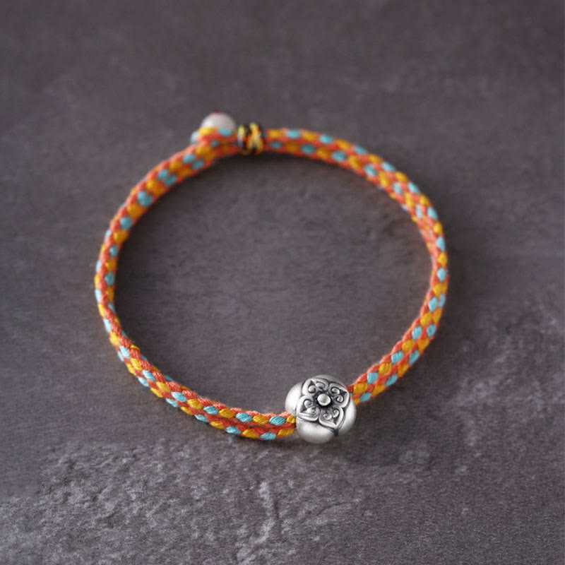 KarmaRipple's 999 Sterling Silver Persimmon Fortune Multicolored Woven Bracelet p7