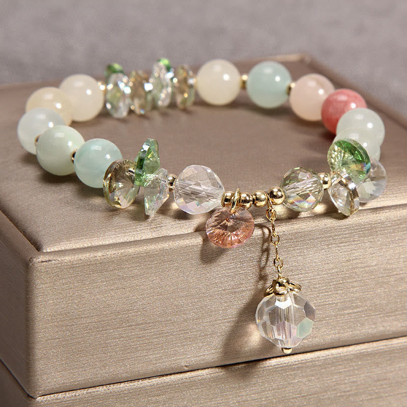 KarmaRipple's Cat's Eye Pink Gemstone Peace Talisman Bracelet p3