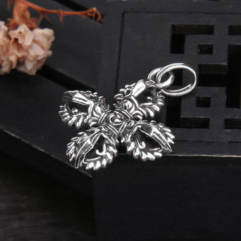 KarmaRipple's 925 Sterling Silver Double Dorje Vajra Spiritual Strength Pendant Necklace p4