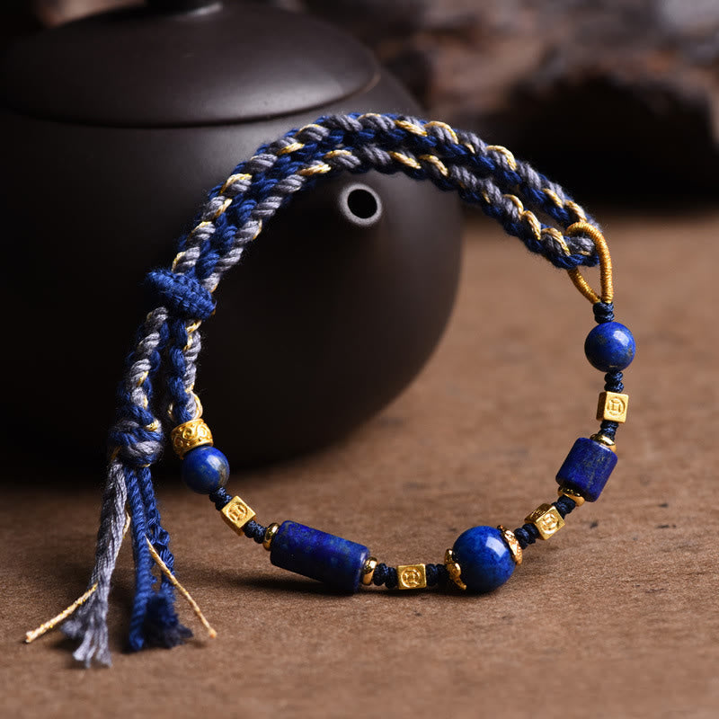 KarmaRipple's Handmade Authentic Lazurite Bead Positive Rope Bracelet p2