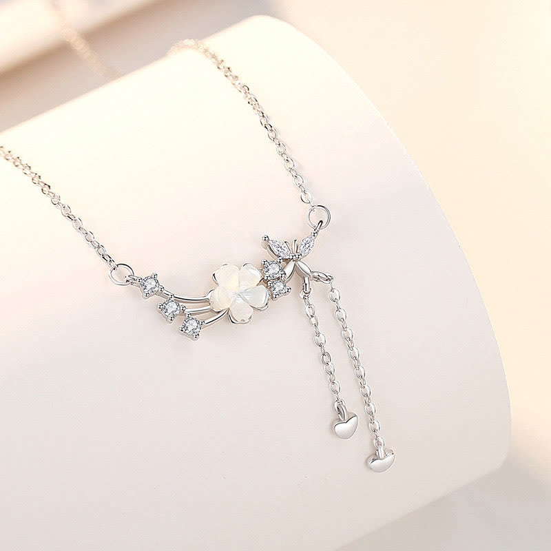 KarmaRipple's 925 Sterling Silver Flower Butterfly Love Pendant Necklace Earrings Set p14