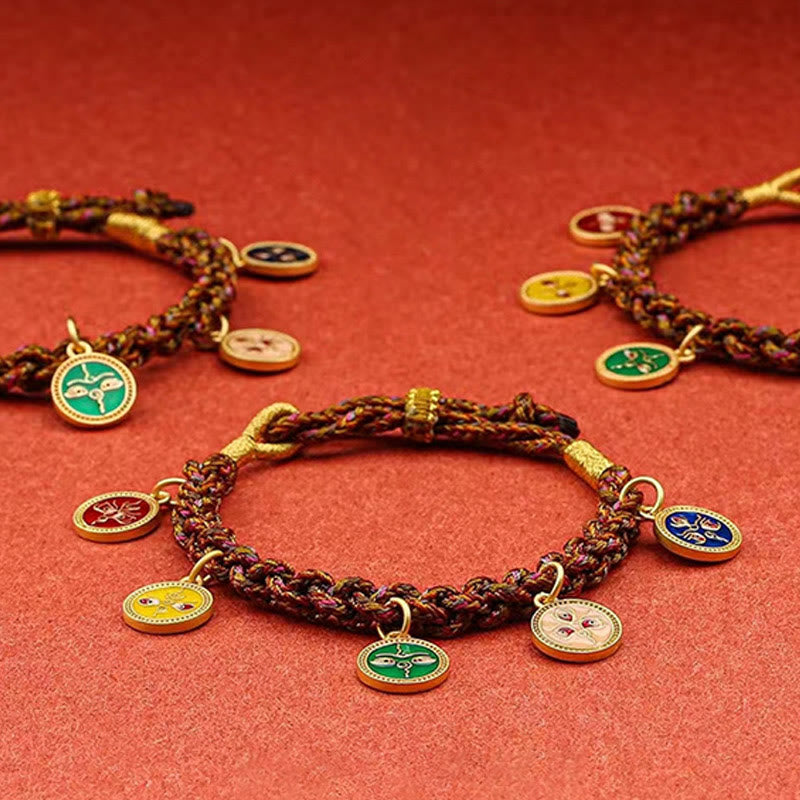 KarmaRipple's Tibetan Five God Of Wealth Thangka Fortune Braid String Bracelet p13