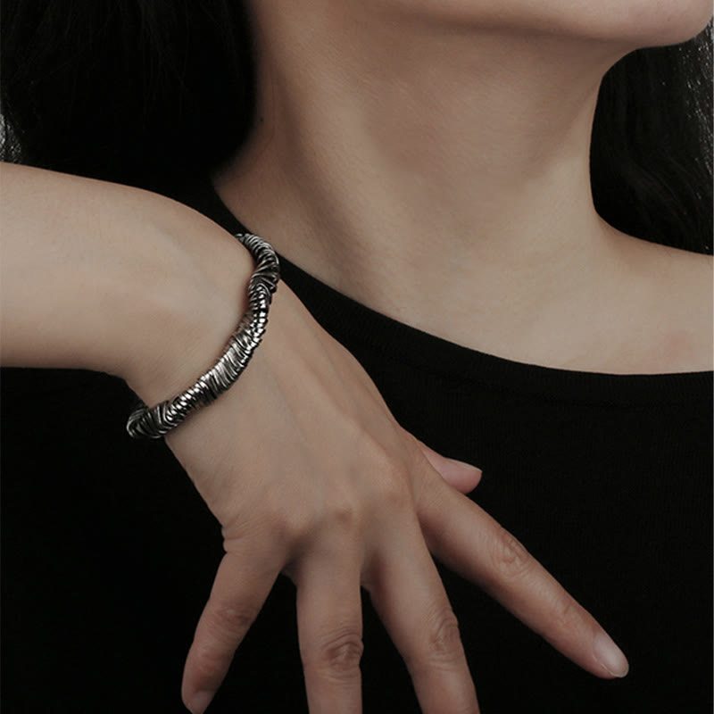 KarmaRipple's 925 Sterling Silver Vintage Twisted Design Wealth Balancing Chain Bracelet p10