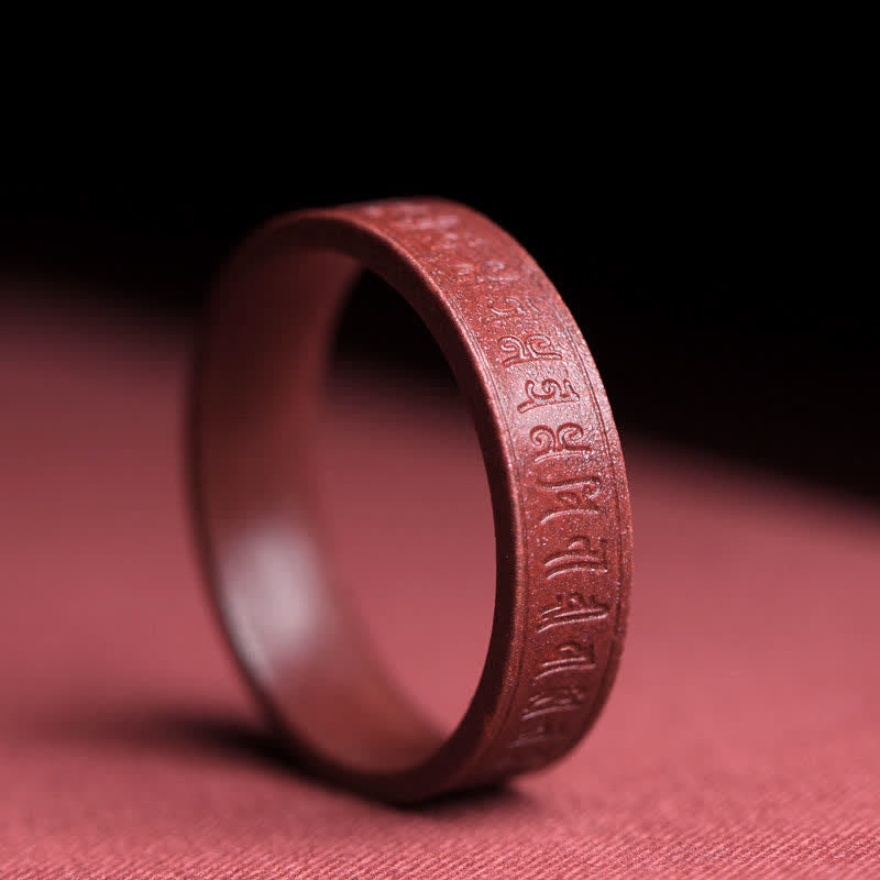 KarmaRipple's Cinnabar Om Mani Padme Hum Auspicious Clouds Blessing Ring p28