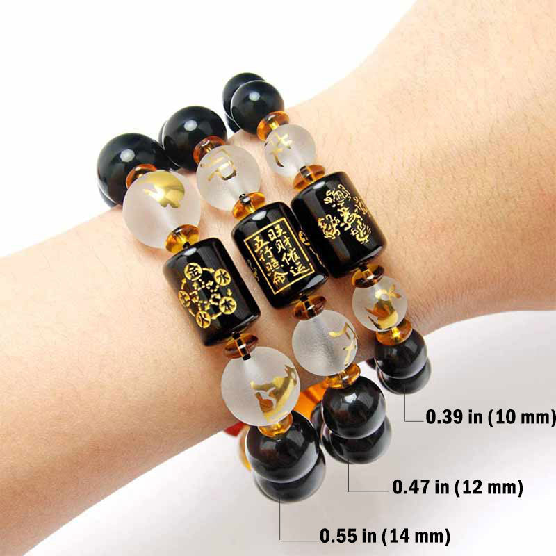 KarmaRipple's Chinese Zodiac Feng Shui Obsidian Five-Element Wealth Porsperity Bracelet p14