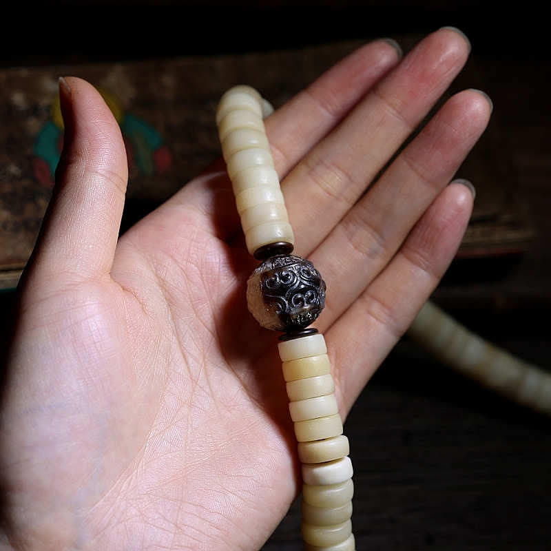 KarmaRipple's Tibetan 108 Mala Beadwork Yak Bone Balance Strength Mala Bracelet p3