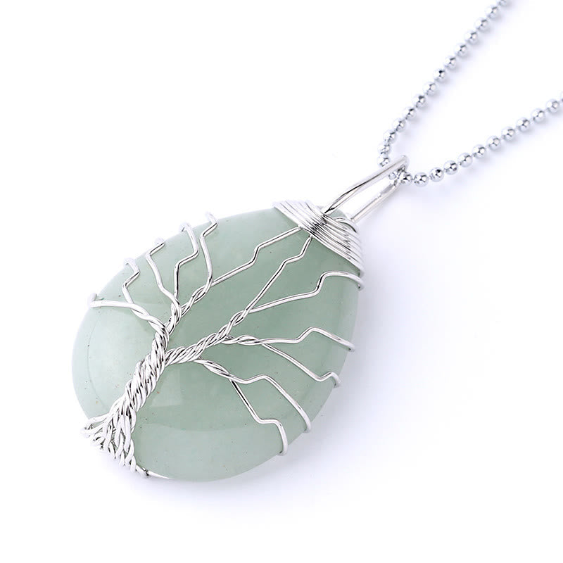 KarmaRipple's Authentic Quartz Gemstone Tree Of Life Balancing Energy Pendant Necklace p17