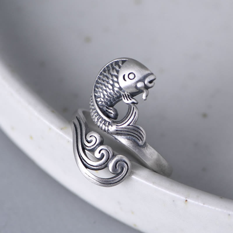 KarmaRipple's 925 Sterling Silver Koi Fish Water Ripple Fortune Wealth Ring p7