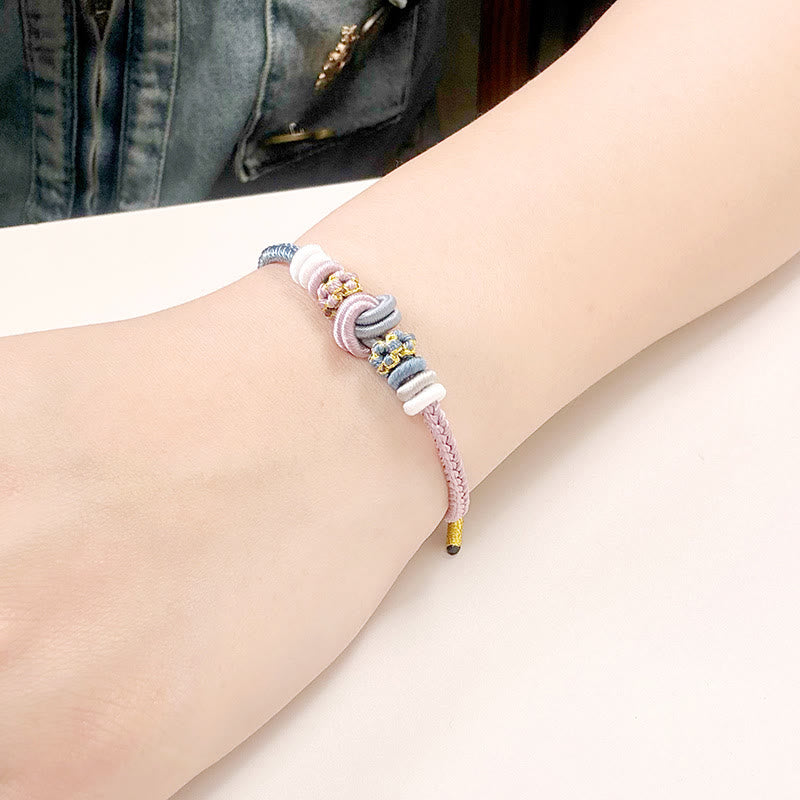 KarmaRipple's Two-Color Rope Handcrafted Eight Thread Peace Weave Fortune Connection Bracelet p9
