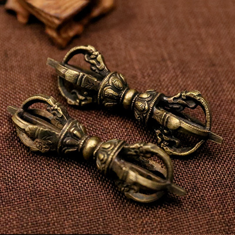 KarmaRipple's Handmade Nepal Five Prong Three Prong Vajra Dorje Strength Bronze Decoration p6