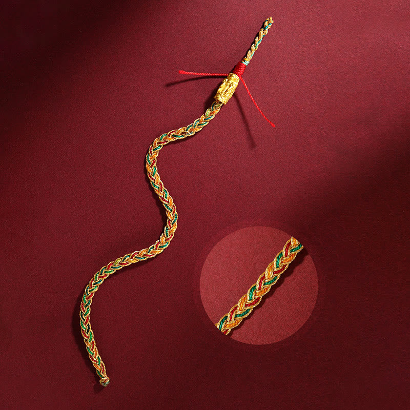 KarmaRipple's Year of the Dragon Handmade Colorful Dragon Carved Success Woven Bracelet p5