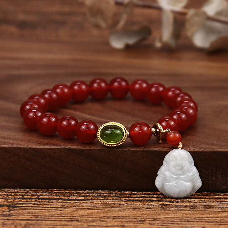 KarmaRipple's Authentic Red Agate Buddha Success Bracelet p8