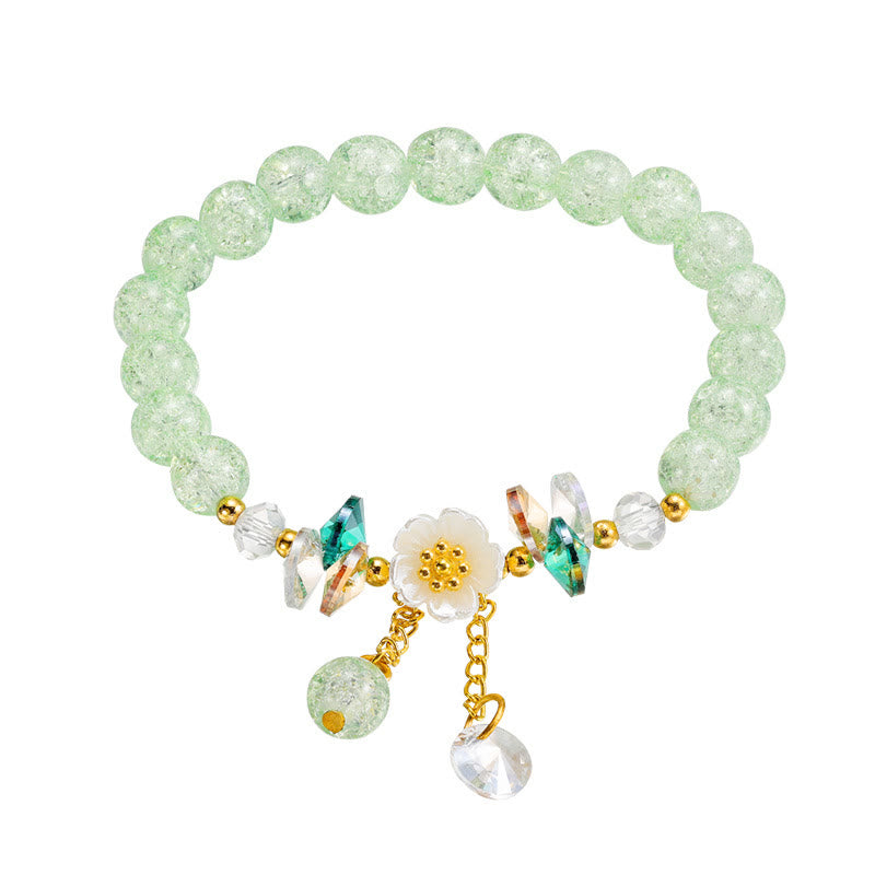 KarmaRipple's Simple Design Flower Talisman Glass Bead Bracelet p13