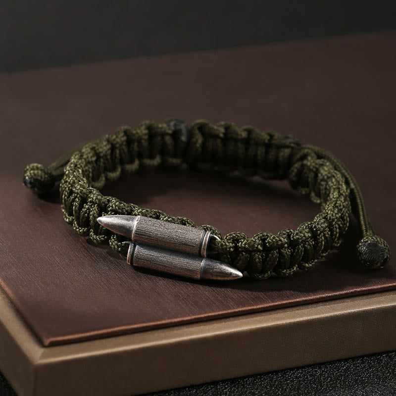 KarmaRipple's 925 Sterling Silver Bullet Design Woven Rope Bracelet p4