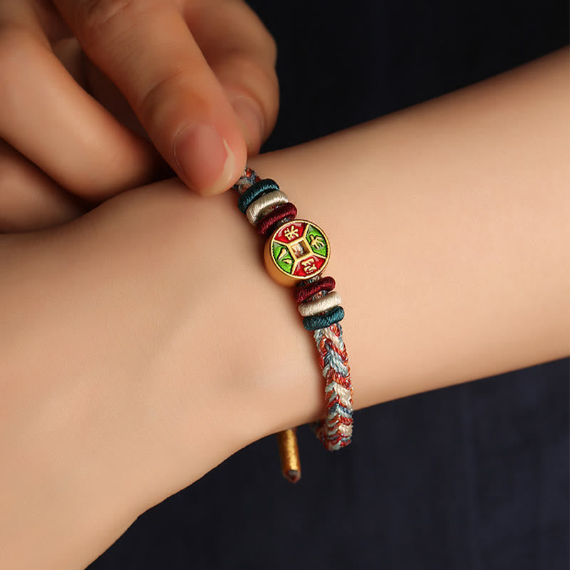 KarmaRipple's ???A Flash Sale- Colorful Rope Wealth Comes From All Directions Handmade Eight Thread Peace Weave Fortune Bracelet p4