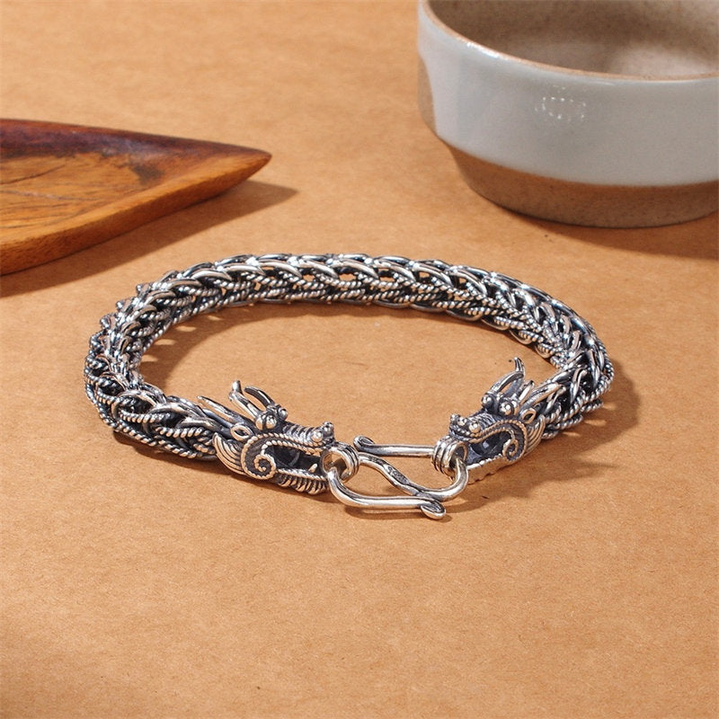 KarmaRipple's 925 Sterling Silver Dragon Success Strength Bracelet Bangle p11